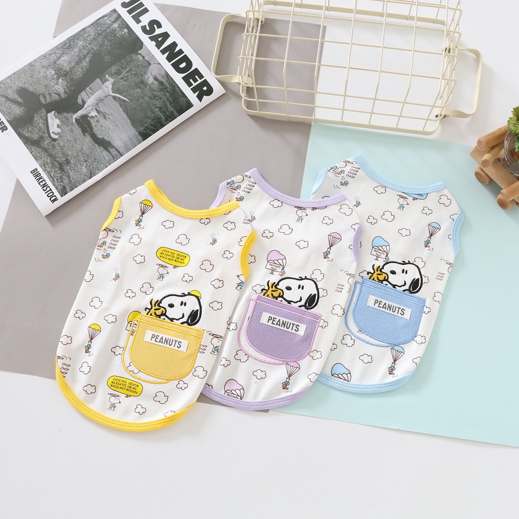 เสื้อผ้าสุนัข เสื้อผ้าแมว เสื้อผ้าสัตว์เลี้ยง การ์ตูนน่ารัก น้ําหนักเบา Anti-Hair Removal เสื้อกั๊กสัตว์เลี้ยง LLL-FS-SS