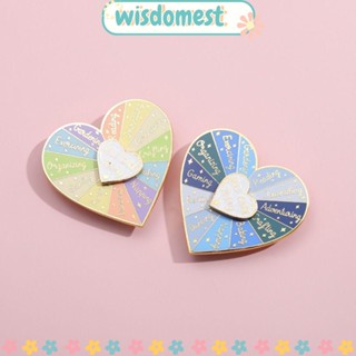 Wisdomest เข็มกลัด รูปหัวใจ หมุนได้ สังกะสี อเนกประสงค์ สําหรับตกแต่งกระเป๋าเป้สะพายหลัง