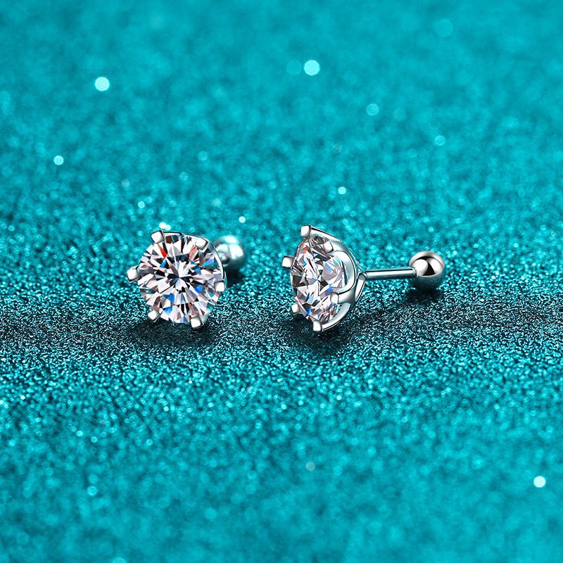 จริง Moissanite 0.5ct 1ct หกแฉกรอบตัดสีขาว D สีแหวน S925 เงินสเตอร์ลิงพร้อมการรับรอง GRA สามารถ Pass Test สําหรับหมั้นงานแต่งงานพิธีข้อเสนอ