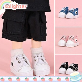 SOLIGHTER รองเท้าผ้าใบ น่ารัก อุปกรณ์เสริม สําหรับตุ๊กตา ob11 4 สี