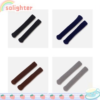 SOLIGHTER ชุดขาแว่นตา ผ้าวูล กันลื่น สีดํา สีน้ําตาลเข้ม สําหรับสถานที่ทํางาน 4 คู่