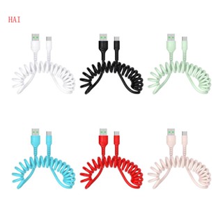 Hai สายเคเบิลข้อมูล Micro USB Type c TPE สีดํา สีฟ้า สีเขียว