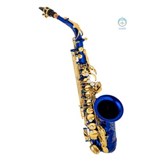 Eb เครื่องดนตรีอัลโตแซกโซโฟนทองเหลือง E Flat Sax 802 Key Type Woodwind พร้อมก้านทําความสะอาด ถุงมือผ้า สายคล้อง Tpth