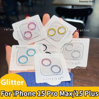 Bling Glitter Lens Glass For iPhone 15 Pro Max Plus 15Pro iPhone15 5G 2023 Camera Lens Protector Film Full Protective Glass For iPhone 15ProMax 15Plus Lens Back Cover