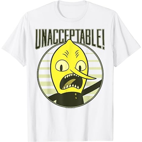 เสื ้ อยืด PREMIUM DISTRO Men Women CN Adventure Time Lemongrab Unacceptable T-Shirt