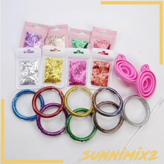 [Sunnimix2] กําไลข้อมือ ประดับเลื่อม กลิตเตอร์ สําหรับทําสร้อยข้อมือ DIY