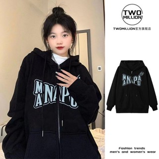 เสื้อแจ็กเก็ตกันหนาว มีฮู้ด ผ้าฟลีซ แบบหนา แต่งซิป สไตล์วินเทจ แฟชั่นฤดูใบไม้ร่วง และฤดูหนาว สําหรับผู้หญิง