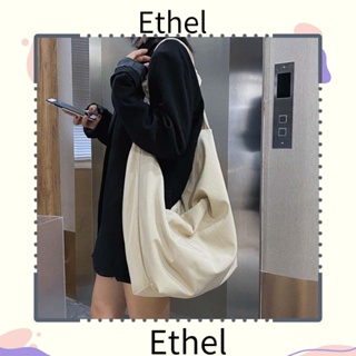 Ethel1 กระเป๋าสะพายไหล่ กระเป๋าช้อปปิ้ง ผ้าไนล่อน โพลีเอสเตอร์ ความจุขนาดใหญ่ สีพื้น สําหรับผู้หญิง