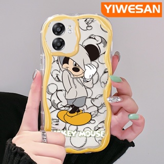 เคสโทรศัพท์มือถือ ซิลิโคนใส กันกระแทก ลายการ์ตูนมิกกี้เมาส์ สีครีม สําหรับ OPPO A57 2022 A77 2022 A57s A77E A77S