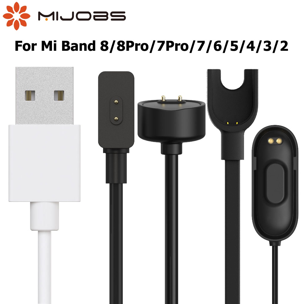 Mijobs สายชาร์จ USB แบบเปลี่ยน สําหรับ Mi Band 7 Pro Xiaomi Mi Band 8 Mi Band 8 Pro Mi Band 7 Mi Band 6 Mi Band 5 Mi Band 4 Mi Band 3 Mi 2