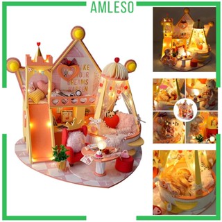 [Amleso] บ้านตุ๊กตาจิ๋ว DIY ของเล่นสําหรับเด็ก