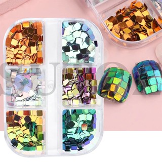 Hot Sale# Cross-border new manicure sequins online celebrity stitching square patch demon pupil irregular flash powder nail8jj