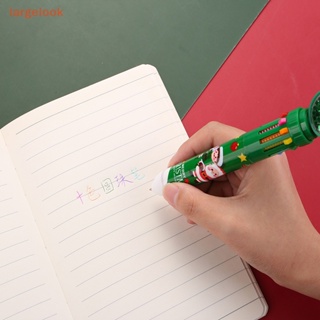 [largelook] ปากกาลูกลื่น 10 สี เครื่องเขียน ปากกาโฆษณา ของขวัญ โรงเรียน สํานักงาน เครื่องเขียน ธีมคริสต์มาส