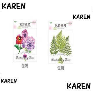 Karen สติกเกอร์ใส ลายดอกไม้ หลากสี สําหรับติดตกแต่งสมุดภาพ DIY