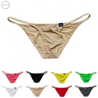 GORGEOUS~Mens Bikini Brief Lingerie Low Waist Sexy Thong Soft Pouch Solid Color