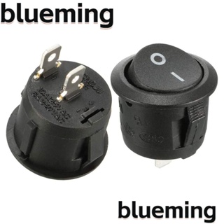 Blueming2 แผงสวิตช์ไฟ พลาสติก ทรงกลม กันน้ํา สีดํา อุปกรณ์เสริม สําหรับรถยนต์ เรือ 2 ชิ้น