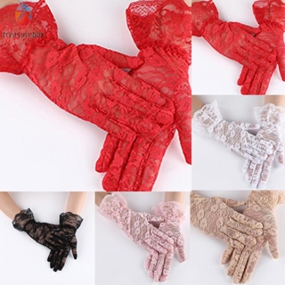 【TRSBX】Women Gloves Stretch Wedding All Seasons Evening Lace Ladies Multicolor