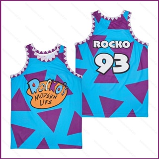 เสื้อกีฬาบาสเก็ตบอล ลายทีม Rockos No.93 สไตล์โมเดิร์น พลัสไซซ์ สําหรับผู้ชาย และผู้หญิง