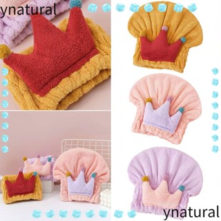 Ynatural ผ้าขนหนูไมโครไฟเบอร์ ลายการ์ตูนมงกุฎ แห้งเร็ว สําหรับห้องน้ํา