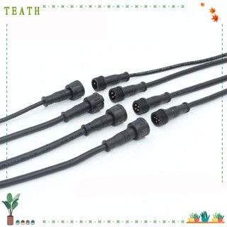 Teath แจ็คเชื่อมต่อสายไฟ Led ตัวผู้ เป็นตัวเมีย 2Pin 3Pin 4Pin 20 ซม. 2Pin 3Pin 4Pin กันน้ํา IP67 สีดํา