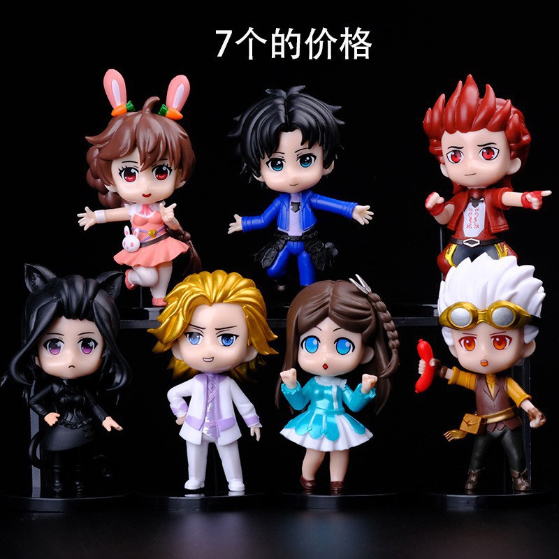 โมเดลของสะสม ฟิกเกอร์ ตกแต่ง ของขวัญ ตัวการ์ตูน Tang San Figure จอมยุทธ์ภูตถังซาน เซ็ต 7 ตัว