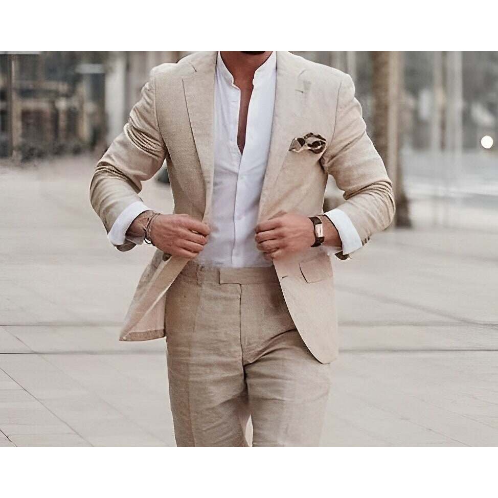 Linen Suit - Men Suit - Men Linen Suit - Linen Groom Suit - Linen Suits - Men Wedding Suit