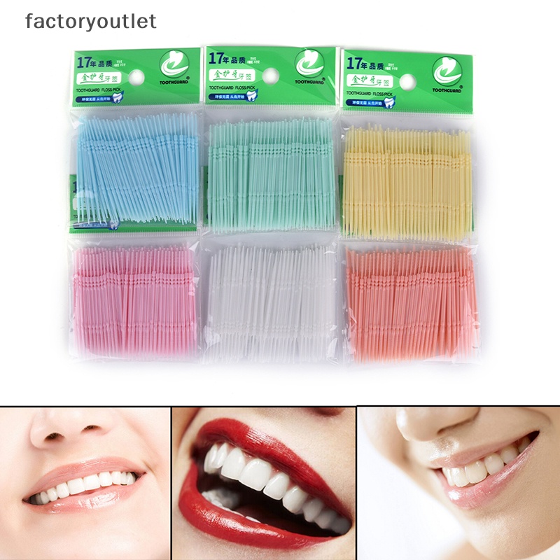 Flth ไม้จิ้มฟันพลาสติก 2 ทาง 100 ชิ้น