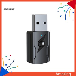 [AM] 4 in 1 อะแดปเตอร์รับส่งสัญญาณบลูทูธ USB เอาท์พุทคู่ สําหรับรถยนต์ คอมพิวเตอร์ ทีวี