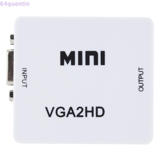 Quentin อะแดปเตอร์แปลงสายเคเบิ้ล VGA เป็น HDMI คุณภาพภาพสมจริง HDMI 3.5 มม. สําหรับ TV โปรเจคเตอร์ PC Monitor HDTV DVD