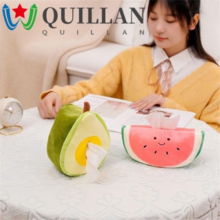 Quillan กล่องทิชชู่ในรถยนต์ แบบพกพา นุ่ม ยัดไส้ ผลไม้ อุปกรณ์จัดแต่งทรงผมรถ กล่องกระดาษ กล่องกระดาษเช็ดปาก ที่ใส่เบาะรถ กล่องกระดาษในรถ