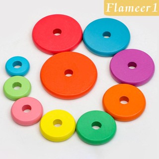 [flameer1] แหวนไม้ สีรุ้ง ของเล่นฝึกสมอง สําหรับเด็กผู้ชาย และเด็กผู้หญิง