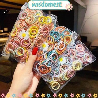 WISDOMEST ยางรัดผม ยางรัดผม น่ารัก สําหรับเด็ก 100 ชิ้น/ถุง