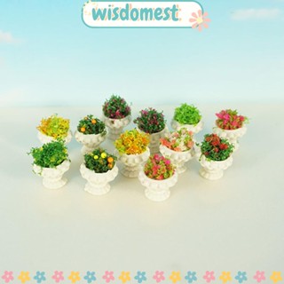 Wisdomest โมเดลกระถางต้นไม้จําลอง ขนาดเล็ก หลากสี สําหรับตกแต่งบ้านตุ๊กตา DIY