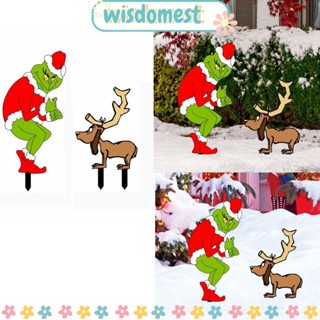 Wisdomest ป้ายสัญลักษณ์อะคริลิค รูปกวางคริสต์มาส DIY สําหรับตกแต่งสวน