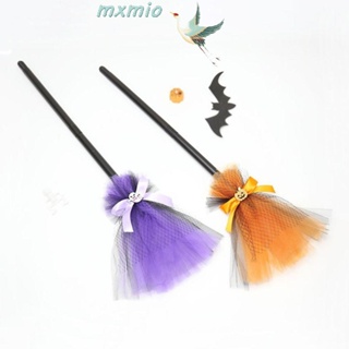 Mxmio ไม้กวาดแม่มดปลอม พลาสติก สีม่วง สีส้ม สําหรับแต่งคอสเพลย์ฮาโลวีน