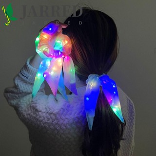 Jarred ยางรัดผม แบบเรืองแสง ริบบิ้นสีแคนดี้ ประดับโบว์ LED