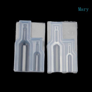 Mary แม่พิมพ์ซิลิโคนเรซิ่น รูปขวดไวน์ 3D ขนาดเล็ก สําหรับทํางานฝีมือ DIY