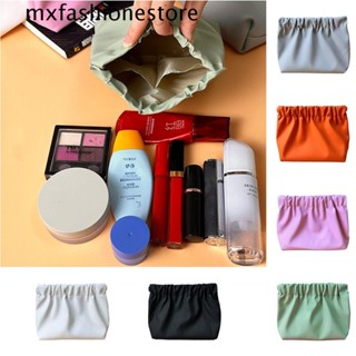 Mxfashione กระเป๋าเครื่องสําอาง ขนาดใหญ่ จุของได้เยอะ ปิดในตัว สีพื้น พร้อมฉากกั้นด้านใน เหมาะกับการเดินทาง