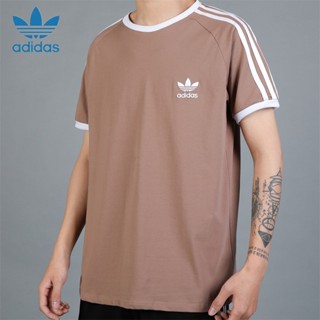 เสื้อยืดแขนสั้น คอกลม ผ้าฝ้าย 100% ปักลายโลโก้ Adidas สําหรับผู้ชาย และผู้หญิง