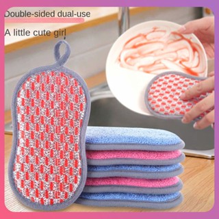 Creative Magic เช็ดฟองน้ำล้างจาน DoubleSided Scouring Pad สำหรับทำความสะอาดห้องครัวหนาและ NonStick ในครัวเรือน Essential [COD]