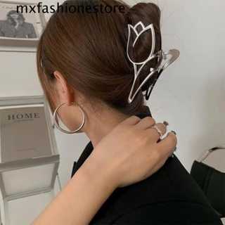 Mxfashione กิ๊บติดผมหางม้า รูปดอกทิวลิป ปลาฉลาม เรียบง่าย แฟชั่นอินเทรนด์ สไตล์เกาหลี สําหรับผู้หญิง