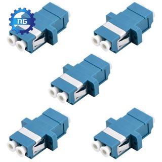 อะแดปเตอร์ไฟเบอร์ออปติก LC LC เป็น LC Duplex Singlemode Coupler สีฟ้า 5 แพ็ค