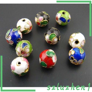 [Szluzhen1] ลูกปัด Cloisonne คละสี 10 มม. สําหรับทําสร้อยคอ สร้อยข้อมือ 30 ชิ้น