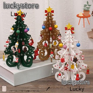 Lucky จี้ไม้ แฮนด์เมด สําหรับตกแต่งต้นคริสต์มาส DIY