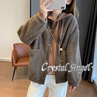 Crystal  เสื้อผ้าผู้ญิง แขนยาว เสื้อฮู้ด คลุมหญิง สไตล์เกาหลี แฟชั่น  Korean Style ทันสมัย ins Stylish A98J2JH 36Z230909