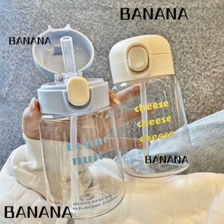 Banana1 ขวดน้ําใส ลายการ์ตูน พร้อมหลอดดูด และฝาปิด 400 มล. สําหรับเด็กวัยหัดเดิน