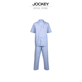 JOCKEY UNDERWEAR ชุดนอน SLEEPWEAR รุ่น KU JK1626B SHORT SLEEVE/PANTS สีน้ำเงิน ชุดชั้นในชาย เสื้อ เสื้อผ้าผู้ชาย