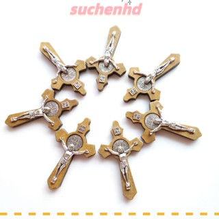 Suchenhd จี้ไม้กางเขน รูปไม้กางเขน ขนาดเล็ก 2.36x 1.4 นิ้ว ไม่จางง่าย 15 ชิ้น