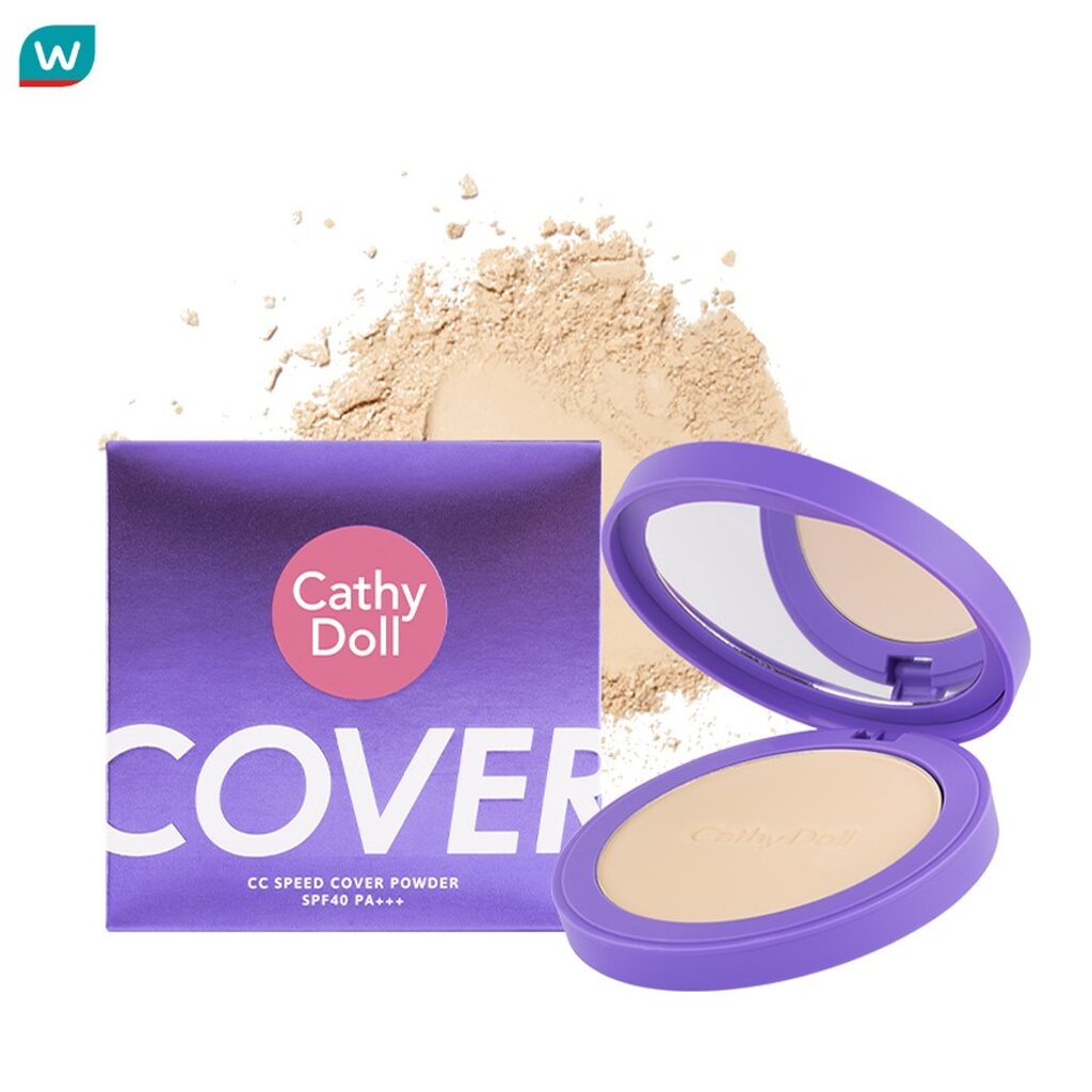 Cathy Doll เคที่ดอลล์ ซีซี สปีด คัฟเวอร์ พาวเดอร์ SPF40 12g. 01 ไลท์ เบจ