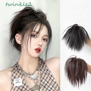 Twinkle1 กิ๊บติดผมหางม้า แบบตรง สีน้ําตาล ธรรมชาติ สไตล์พังก์ สําหรับผู้หญิง